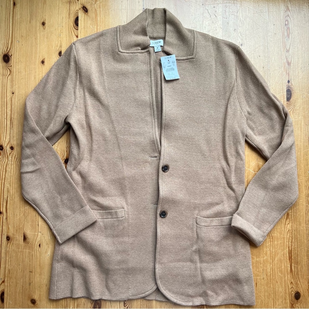 NWT J.Crew, camel smoking cardigan 100% Cotton